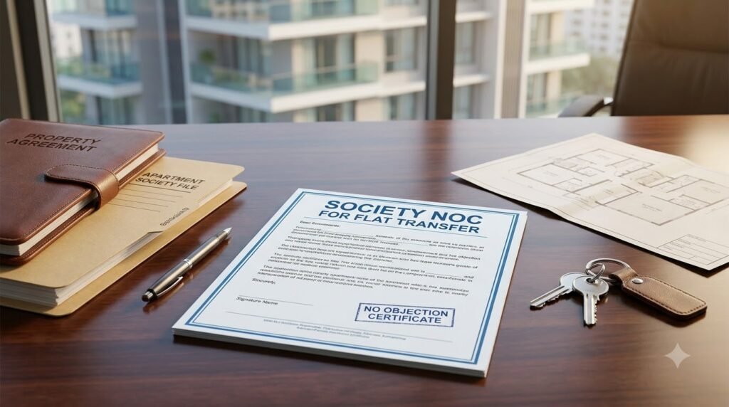 society NOC for flat transfer