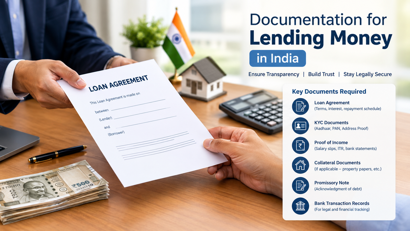 Documentation for Lending Money in India
